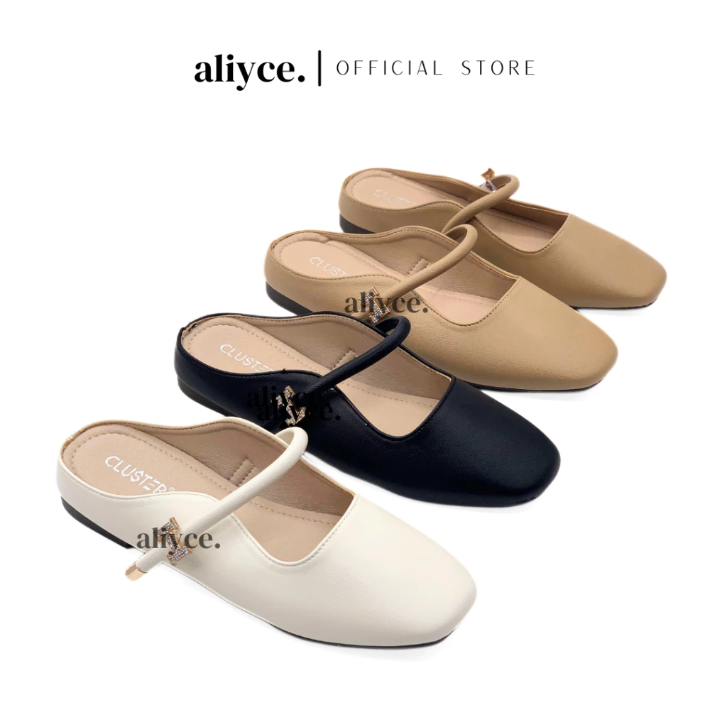 Sepatu Mules Wanita - Sepatu Slip On Mules Ballerina Fashion Import Kekinian Premium