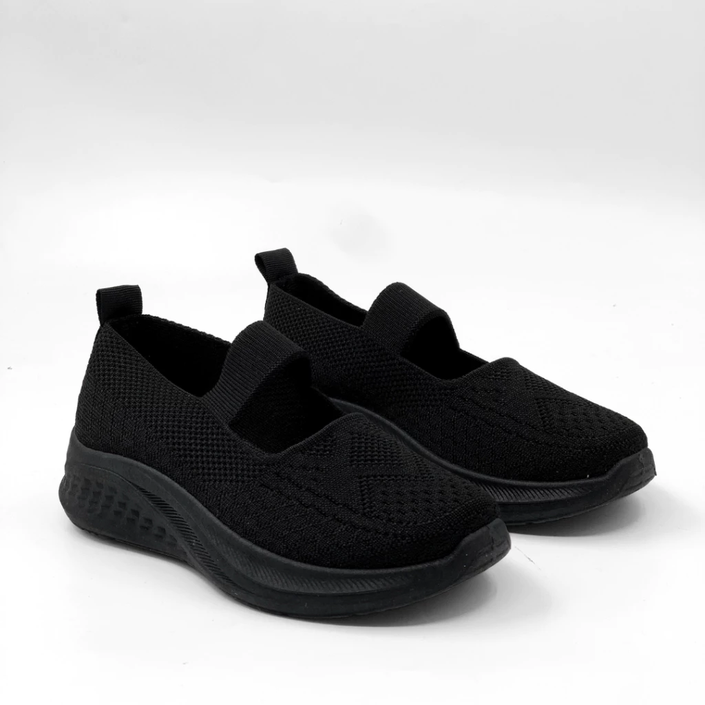 Sepatu Sekolah Hitam Import Quality All Black